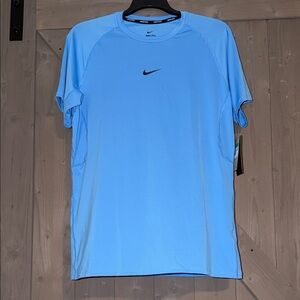 Nike Short Sleeve Tee Light Blue with Black Swoosh